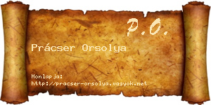 Prácser Orsolya névjegykártya